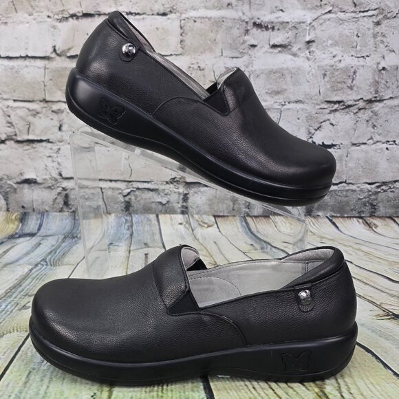 Alegria Keli Nursing Clogs Black Leather Loafers Kel-161 Women’s 39 (US 8/8.5) - Picture 2 of 9